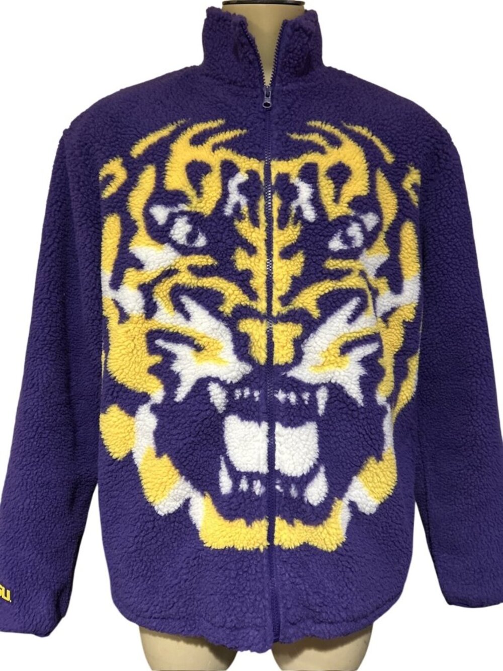 NEW Louisiana State LSU Tigers Chalk Line Full Zip Sherpa Coat Jacket Men's L